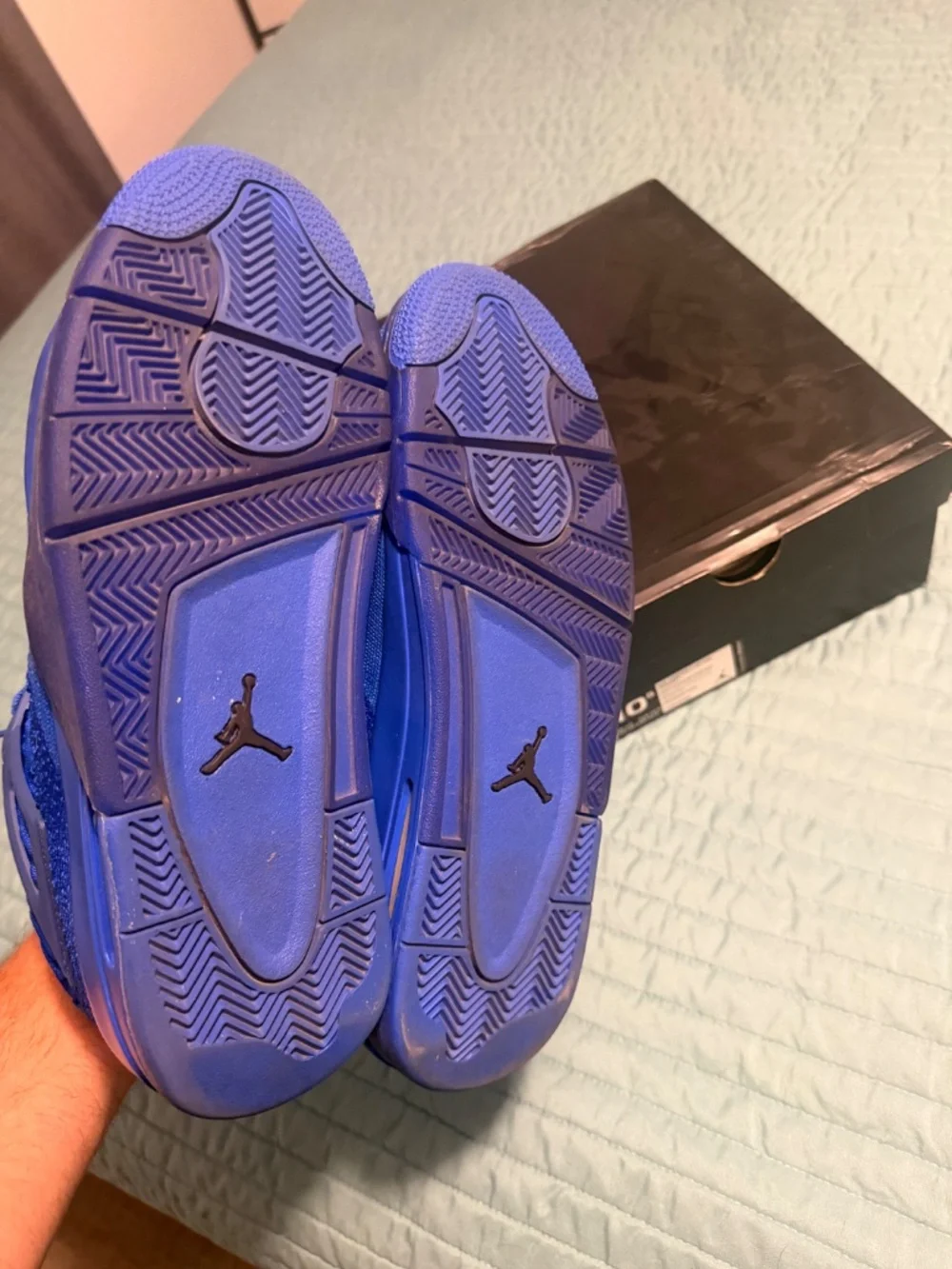 Air Jordan 4 Retro Flyknit Hyper Royal Blue AQ3559-400 Size 10.5
